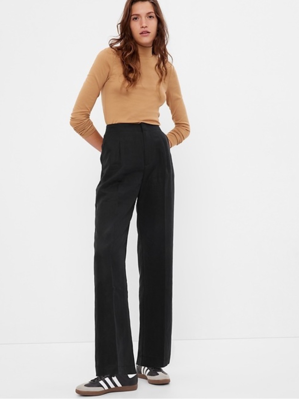 GAP Black High-Rise Wide-Leg Trousers